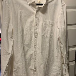White mens large Oxford long sleeve button up shirt